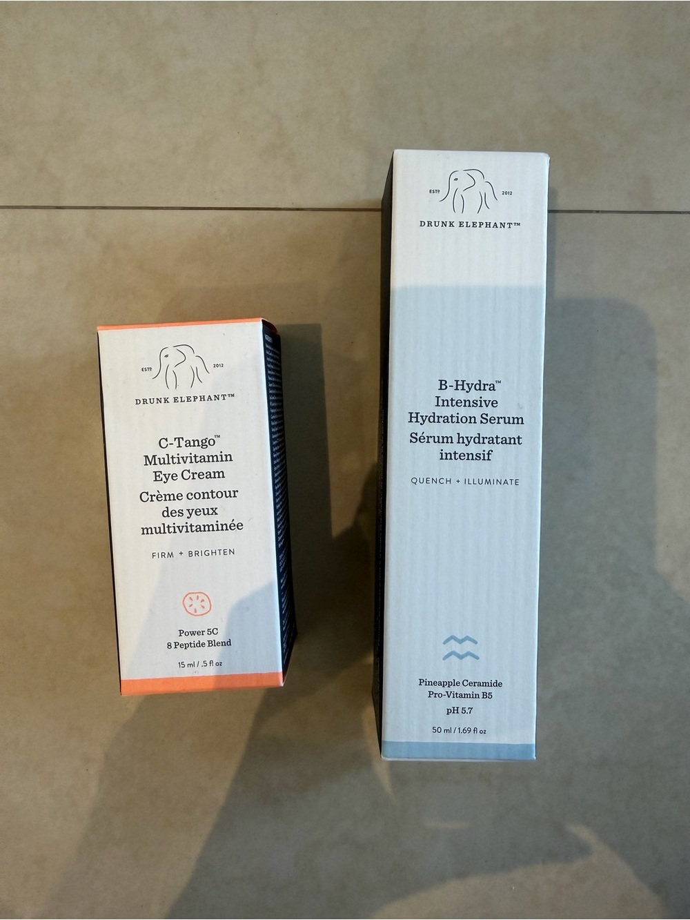 Drunk elephant ctango and b-hydra hydration serum